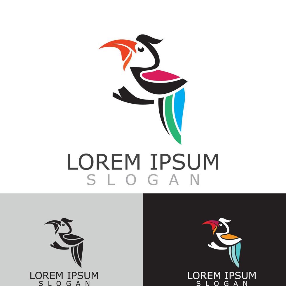 Tukan einfach Logo Design Bild Vogel Vektor Illustration