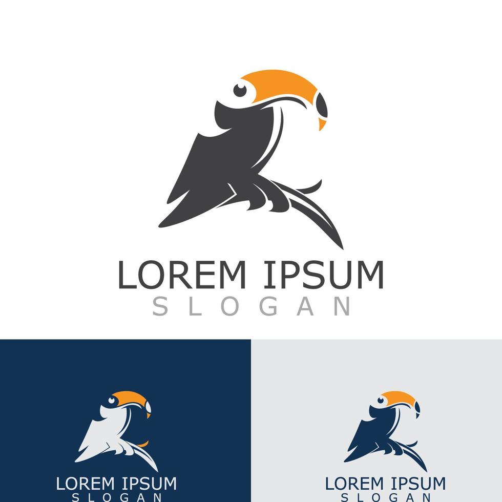 Tukan einfach Logo Design Bild Vogel Vektor Illustration