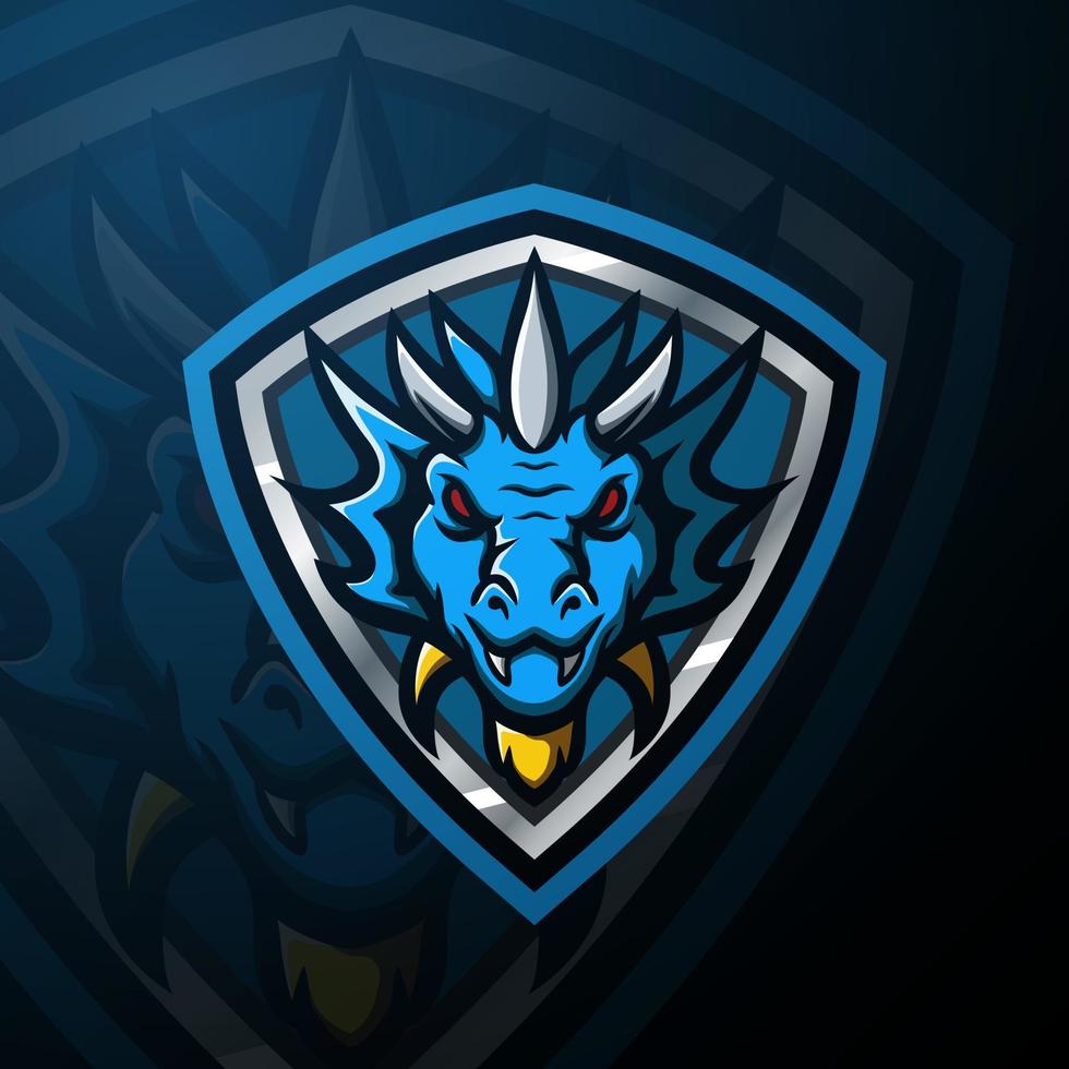 Drachenmaskottchen-Logo-Design vektor