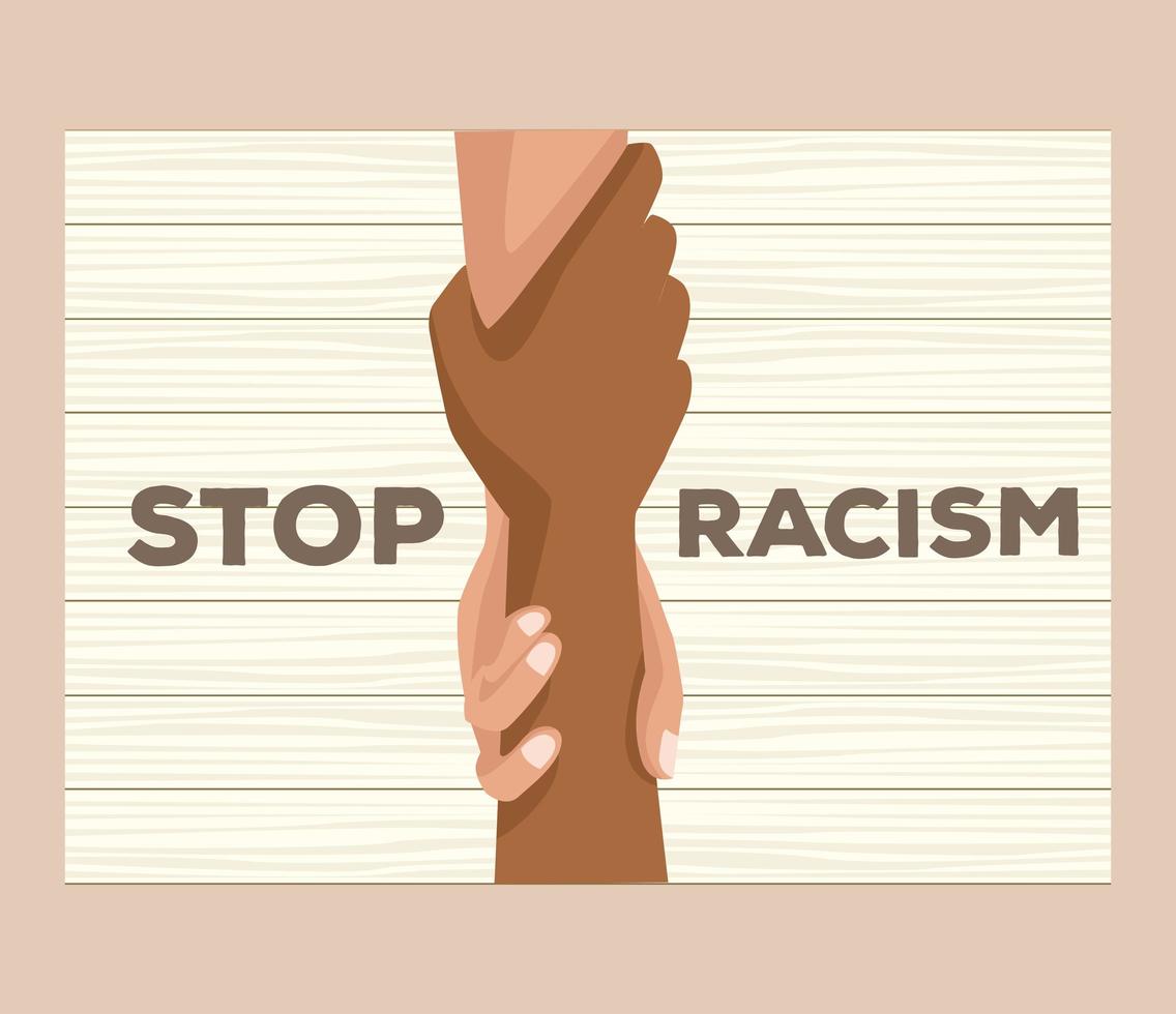 Interracial Handshake, stoppen Rassismus-Kampagne vektor