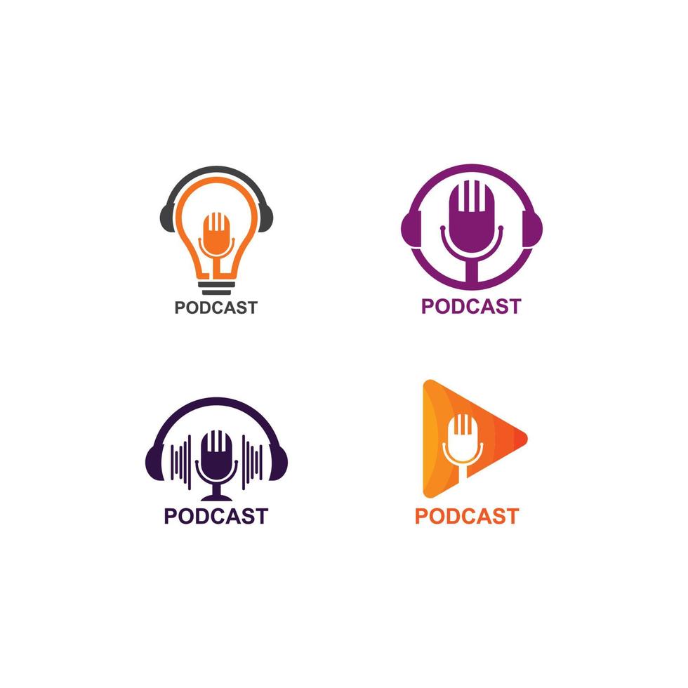 podcast logotyp vektor ikon illustration