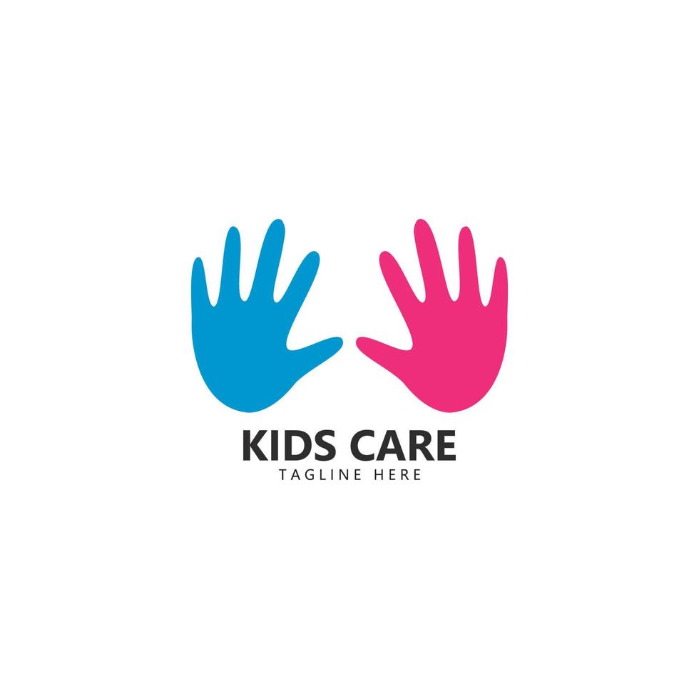 Kinder Pflege Logo Einheit Vektor Symbol Illustration