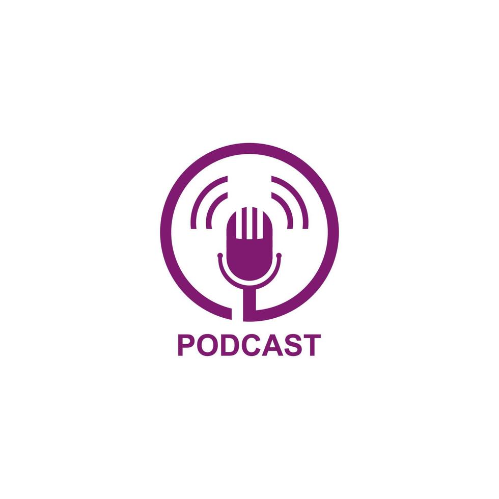 podcast logotyp vektor ikon illustration