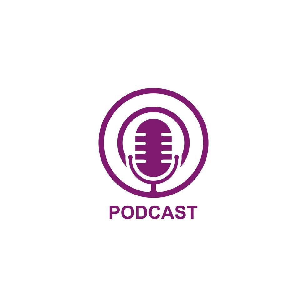 Podcast Logo Vektor Symbol Illustration