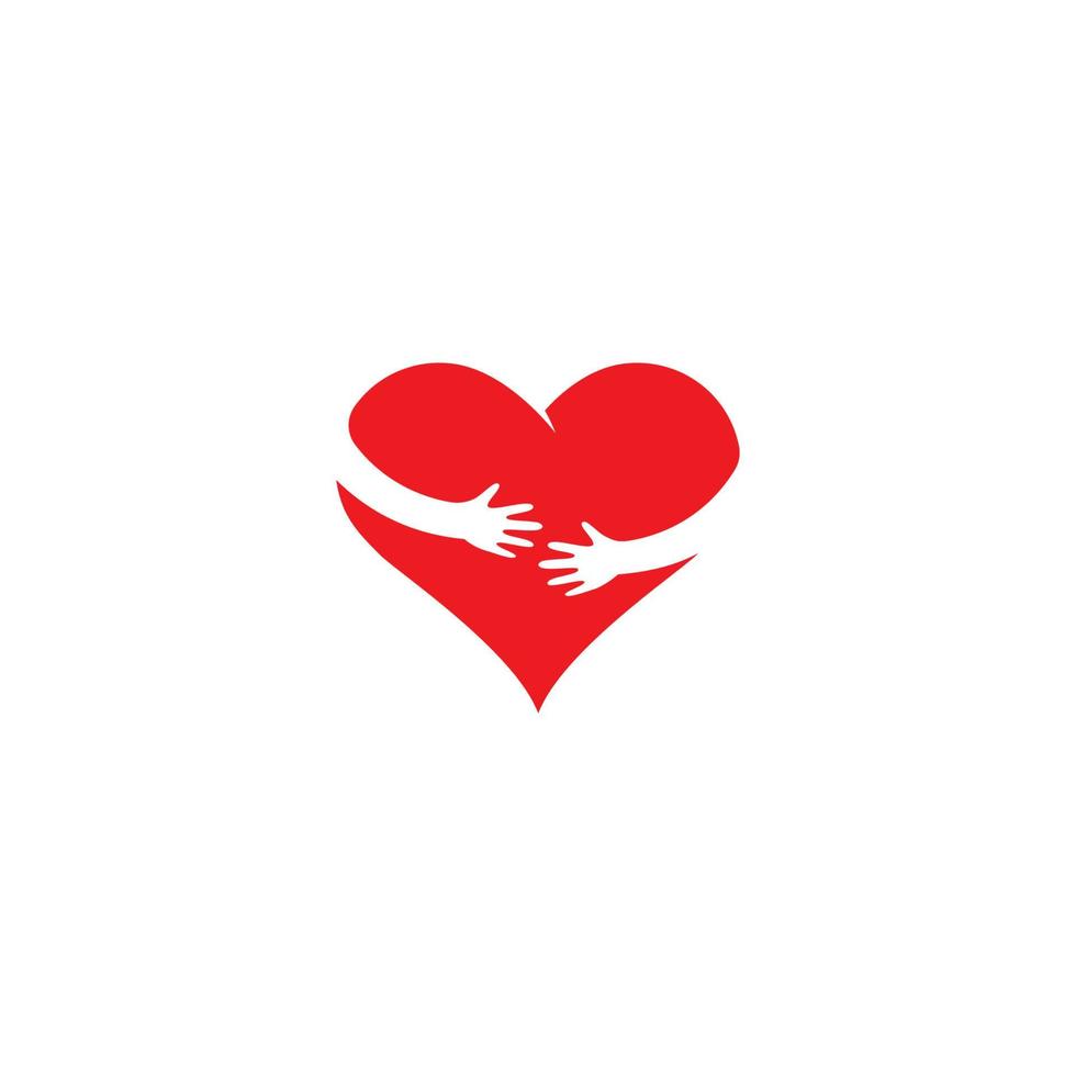 kärlek vård logotyp vektor ikon