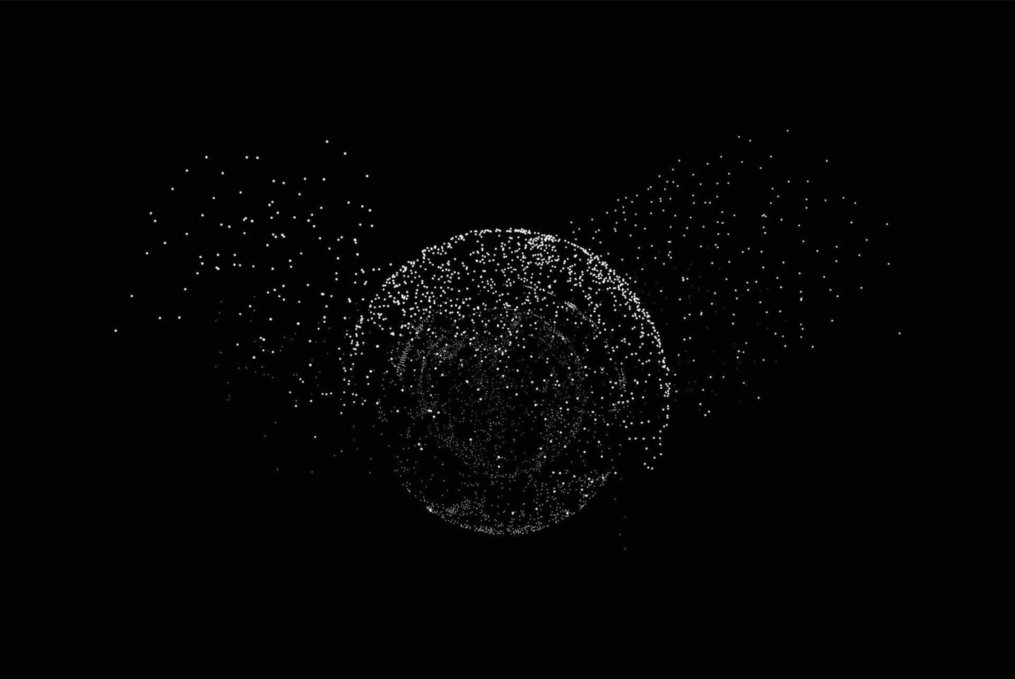 abstrakt digital partiklar på en svart bakgrund. 3d tolkning, 3d illustration. vektor