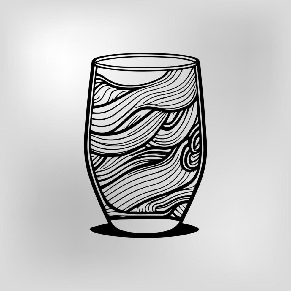 skiss av vin glas vektor