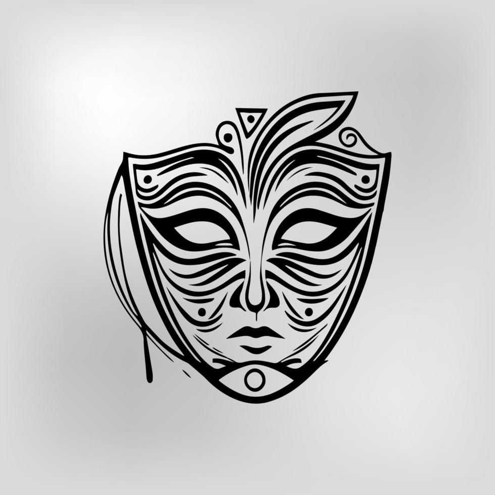 karneval mask vektor svart och vit