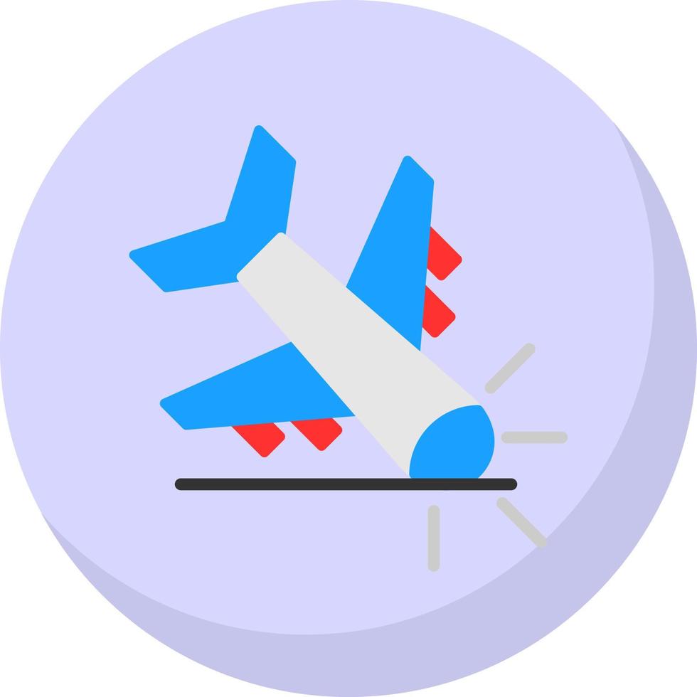 Flugzeugabsturz-Vektor-Icon-Design vektor