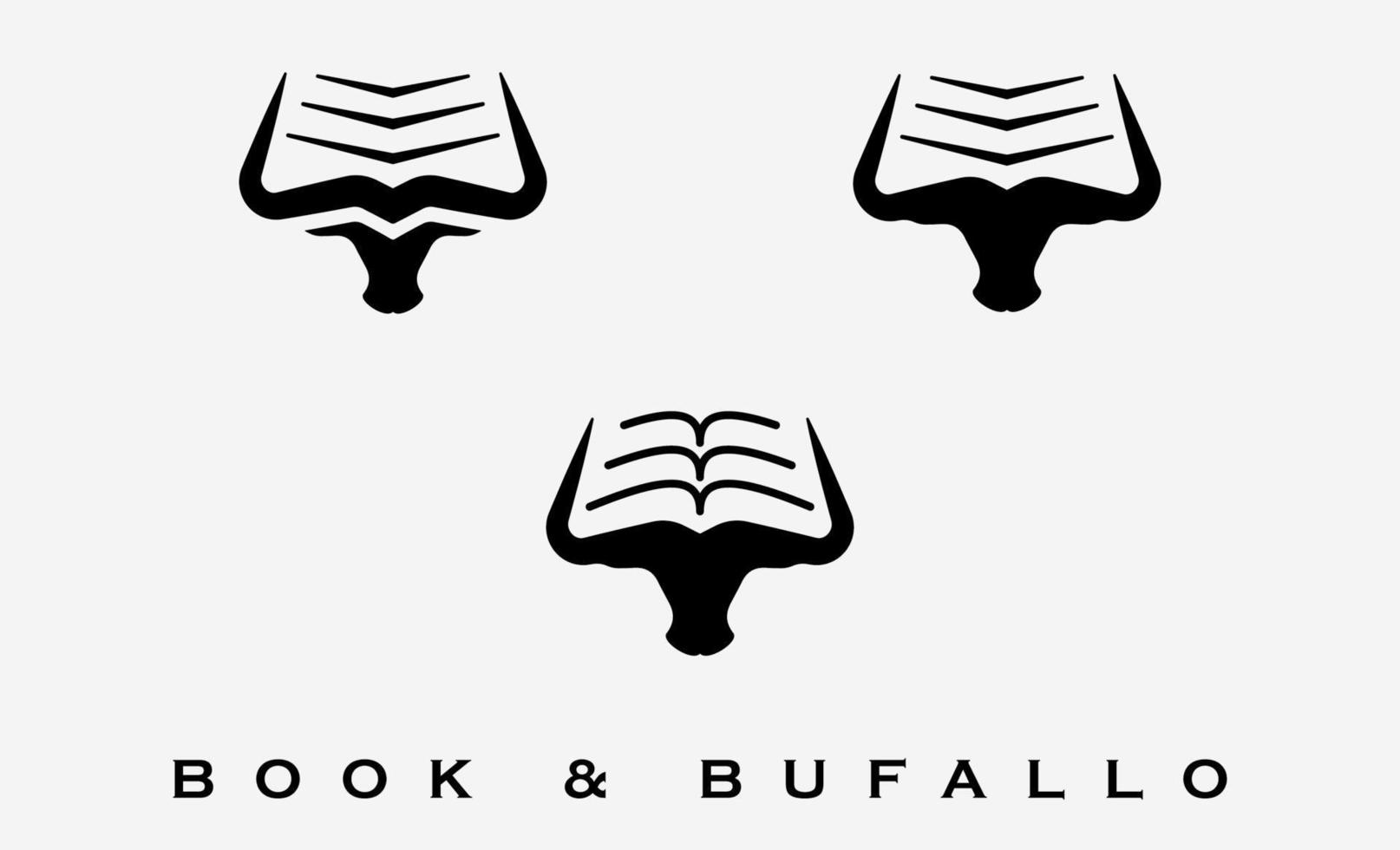 Büffel und Buch Logo Design Vektor-Illustration vektor