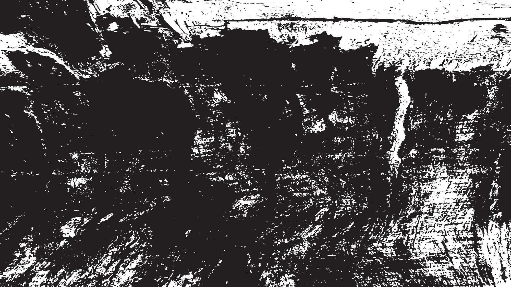 beunruhigte Overlay-Textur, Grunge-Hintergrund schwarz-weiß abstrakt, Vektor-beunruhigter Schmutz, Textur von Spänen, Rissen, Kratzern, Schrammen, Staub, Schmutz. vektor