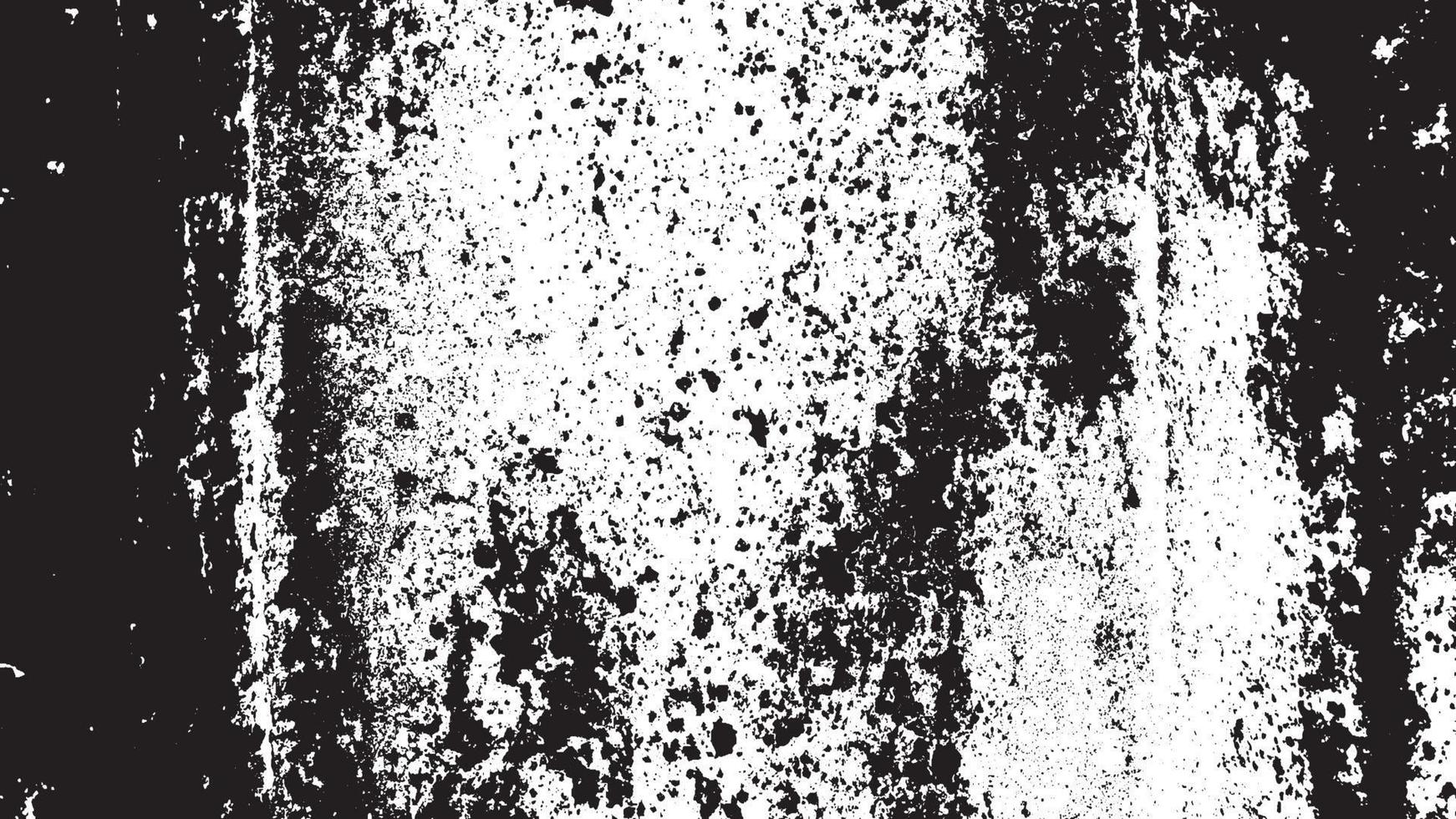 beunruhigte Overlay-Textur, Grunge-Hintergrund schwarz-weiß abstrakt, Vektor-beunruhigter Schmutz, Textur von Spänen, Rissen, Kratzern, Schrammen, Staub, Schmutz. vektor