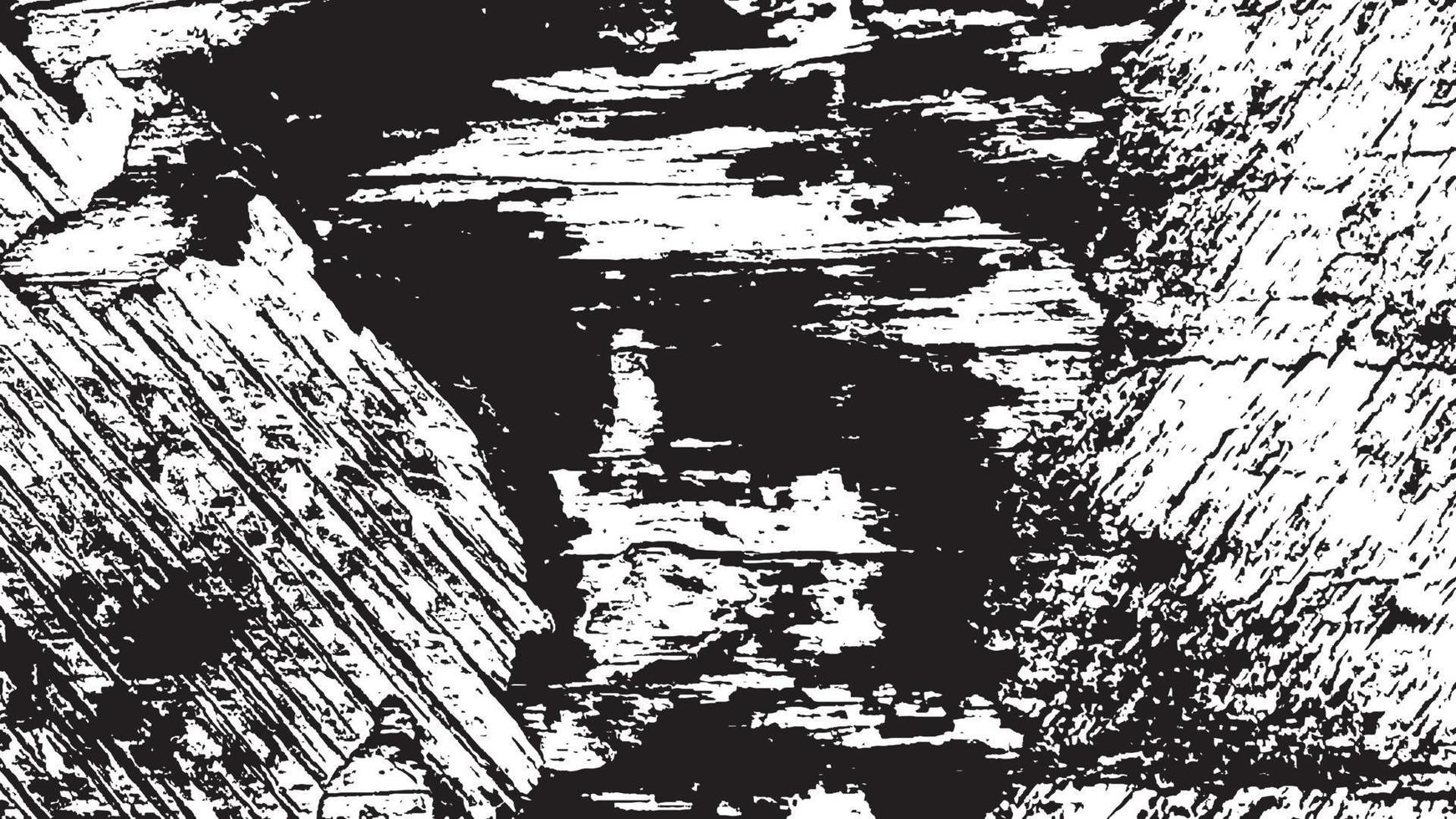 beunruhigte Overlay-Textur, Grunge-Hintergrund schwarz-weiß abstrakt, Vektor-beunruhigter Schmutz, Textur von Spänen, Rissen, Kratzern, Schrammen, Staub, Schmutz. vektor