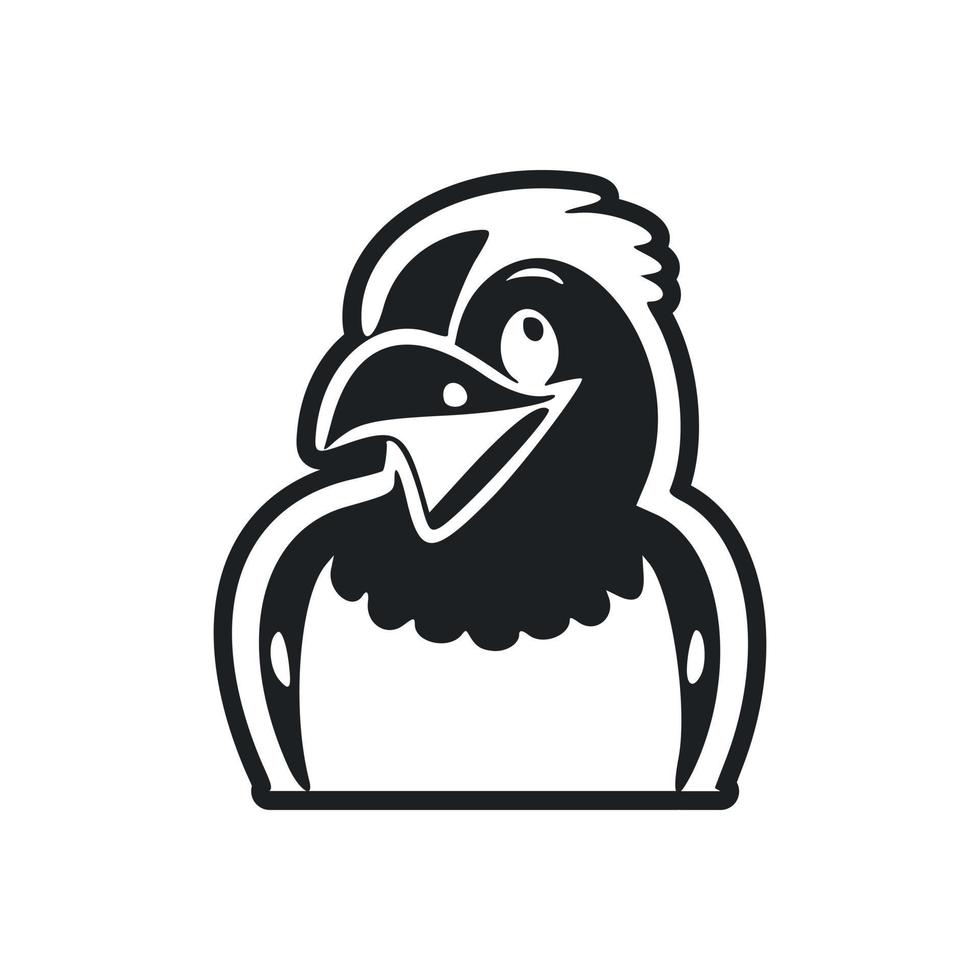 schwarz und Weiß unkompliziert Logo mit ein ästhetisch und süß Adler. vektor