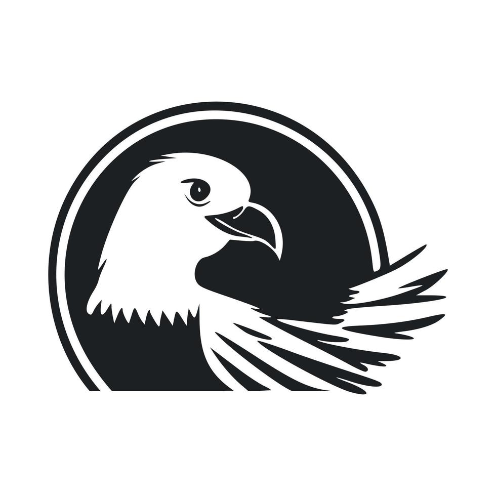 schwarz und Weiß einfach Logo mit ein schön Adler vektor