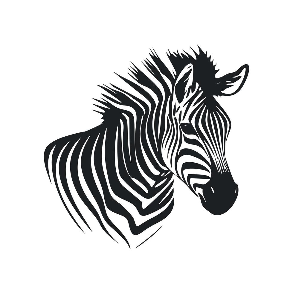 schwarz und Weiß unkompliziert Logo mit charmant Zebra vektor