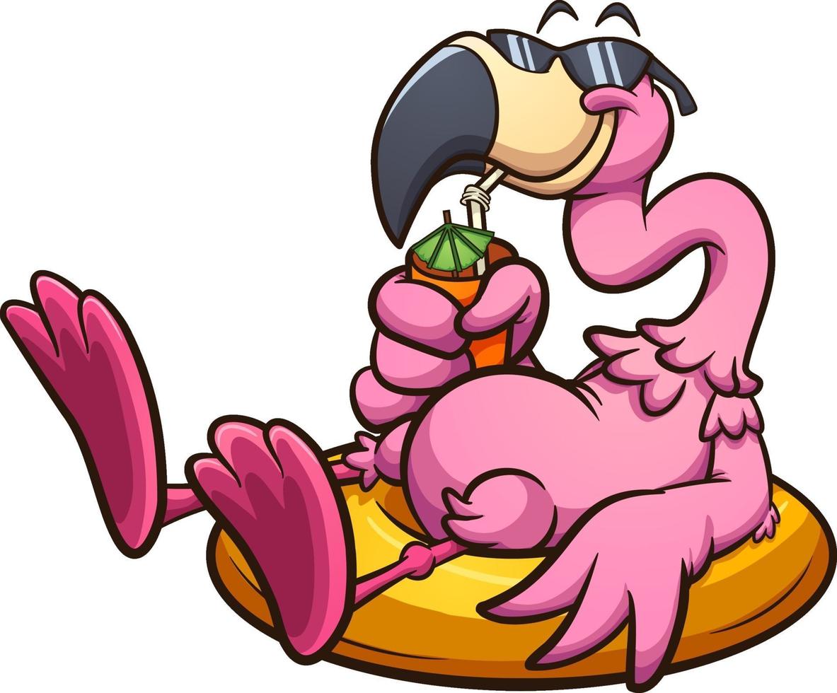 rosa Cartoon Flamingo vektor