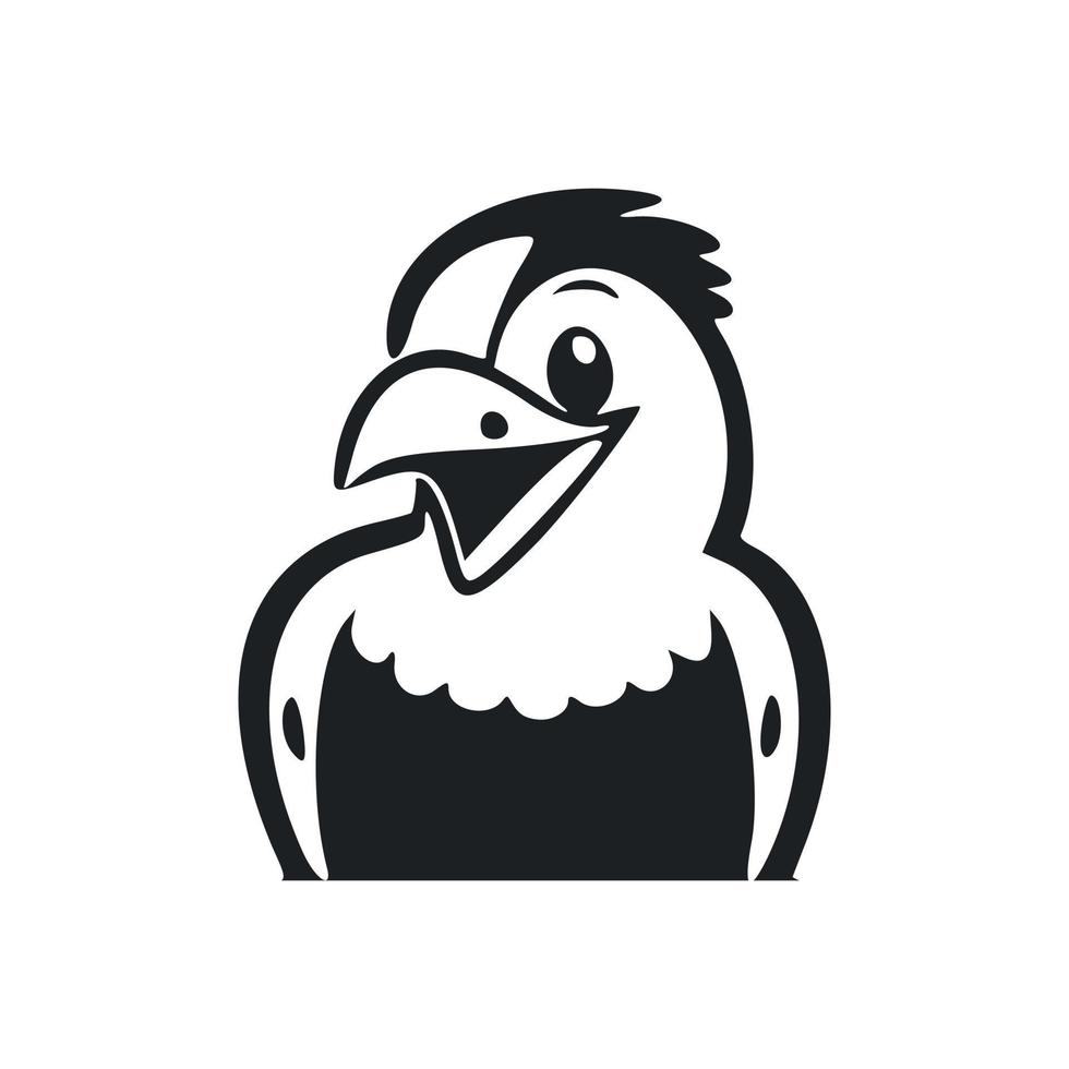 schwarz und Weiß Leicht Logo mit ein ästhetisch und süß Adler. vektor