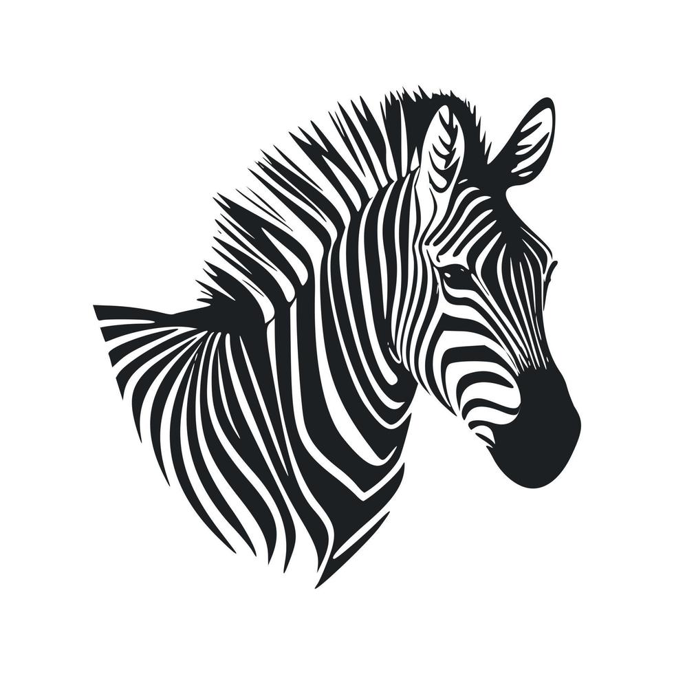 schwarz und Weiß unkompliziert Logo mit nett Zebra vektor