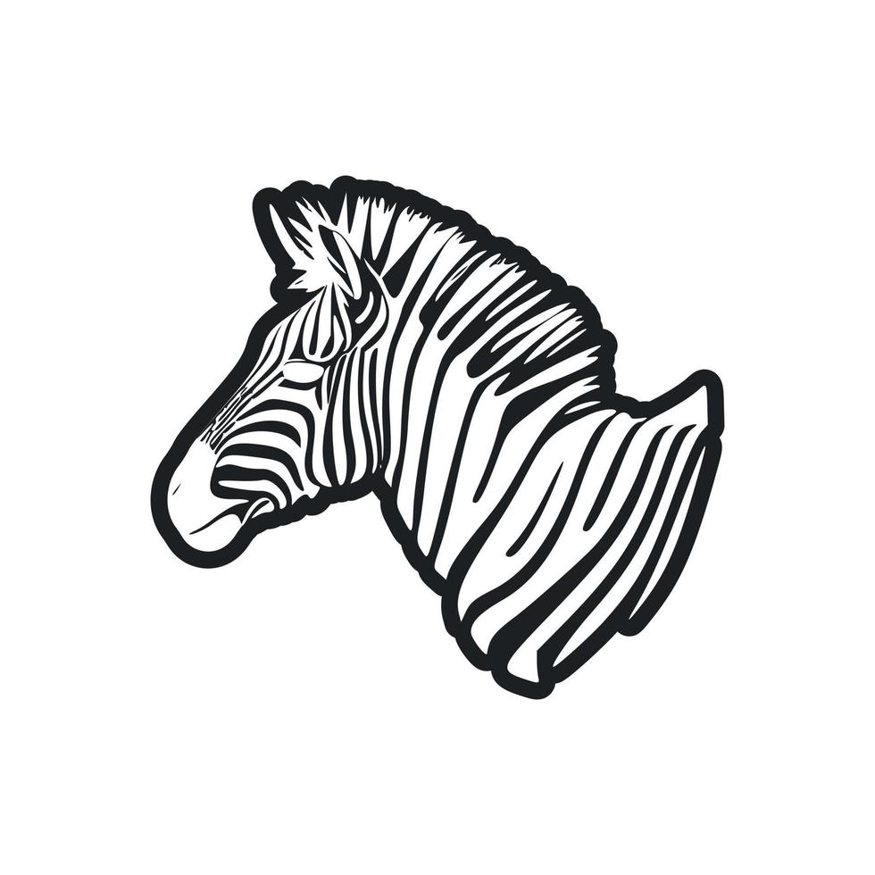 schwarz und Weiß einfach Logo mit bezaubernd Zebra vektor