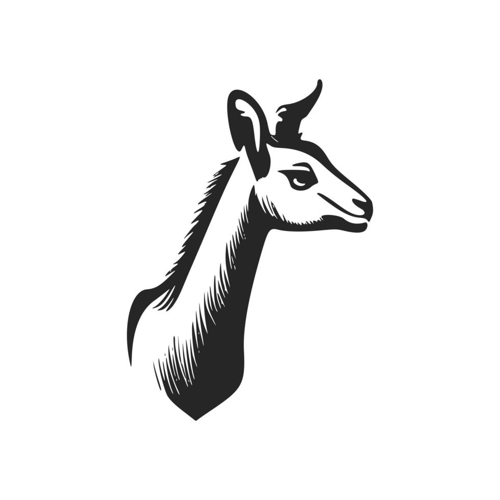 Verleihen Sie Ihrer Marke mit einem schwarz-weißen Lama-Logo einen eleganten und edlen Look vektor
