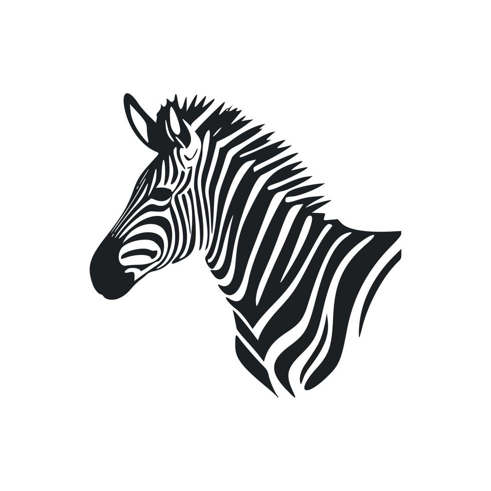 svart och vit enkel logotyp med ljuv zebra vektor