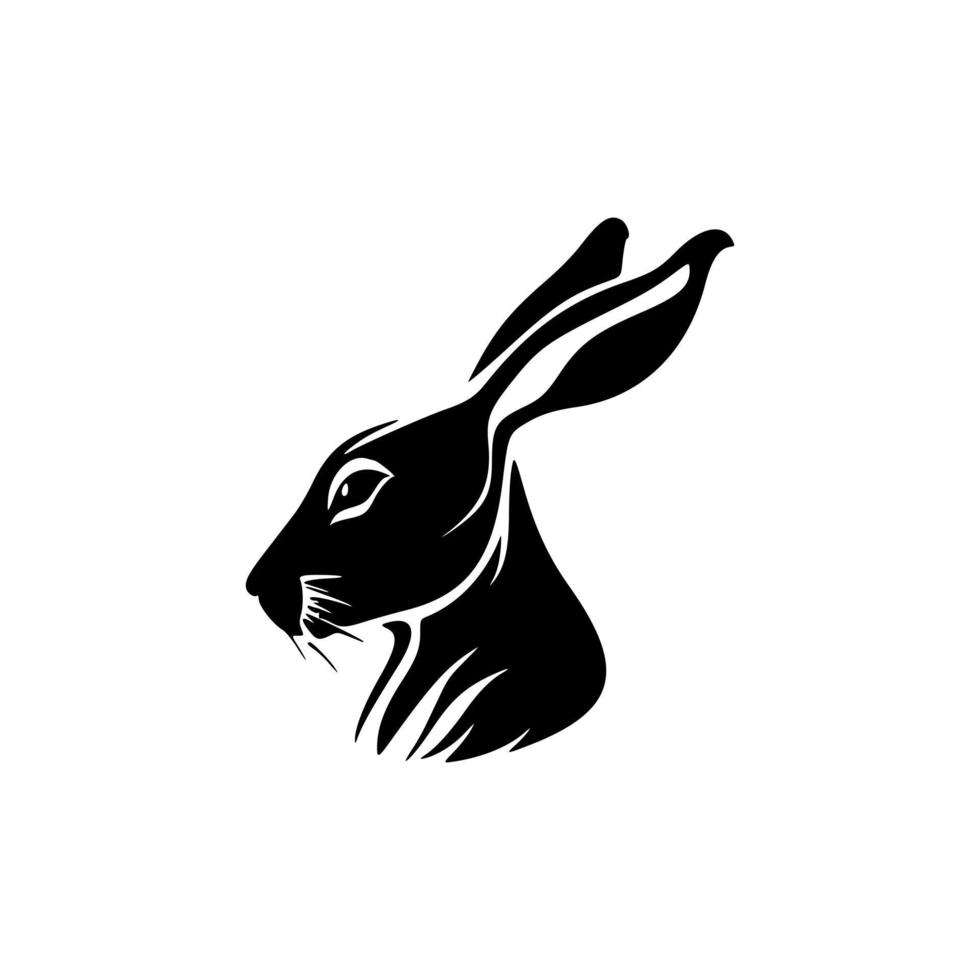 geben ein elegant und nobel aussehen zu Ihre Marke mit das schwarz und Weiß Hase Logo. vektor