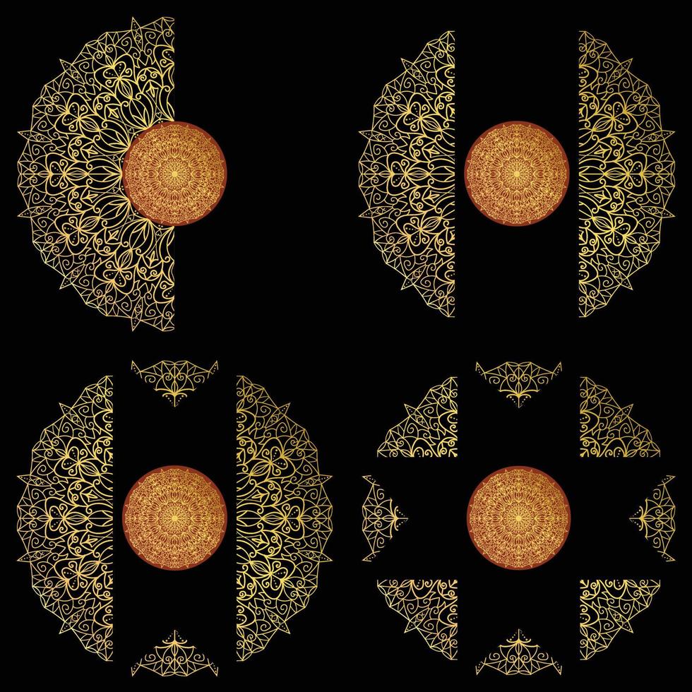 golden Farbe Mandala Vektor auf ein schwarz Hintergrund