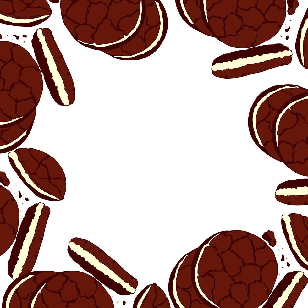 kaka baner, choklad och grädde, mall, tömma plats till Föra in, vit bakgrund. vektor