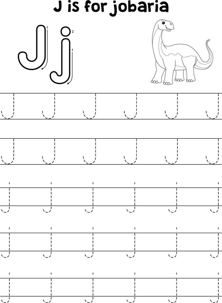 jobaria dinosaurie spårande brev ABC färg j vektor