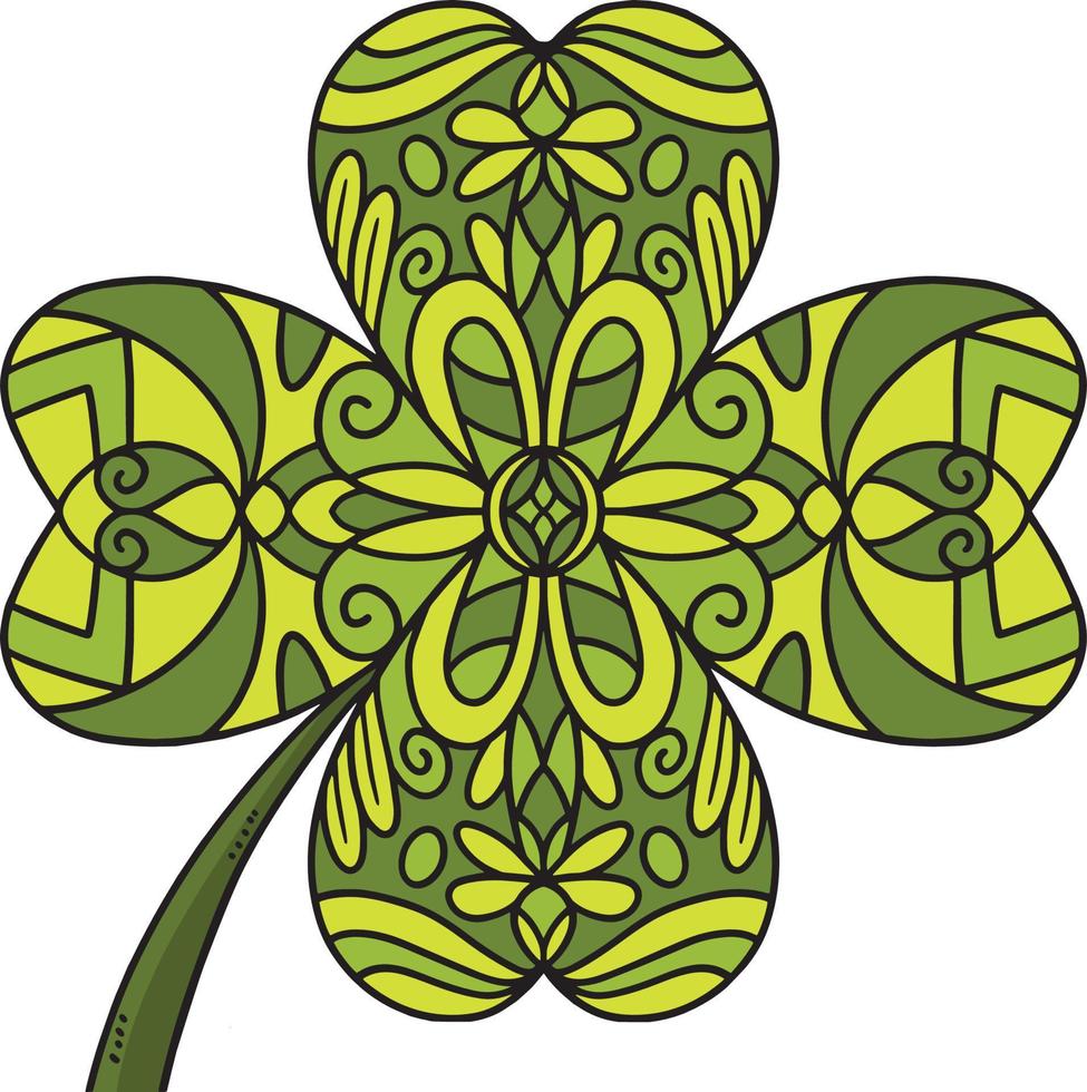 st. Patricks Tag Kleeblatt Mandala Karikatur Clip Art vektor