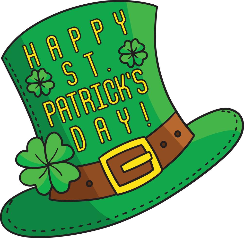 glücklich st. Patricks Kobold Hut Karikatur Clip Art vektor