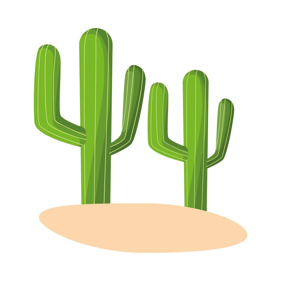 Kaktus mexikanische Pflanze isolierte Ikone vektor