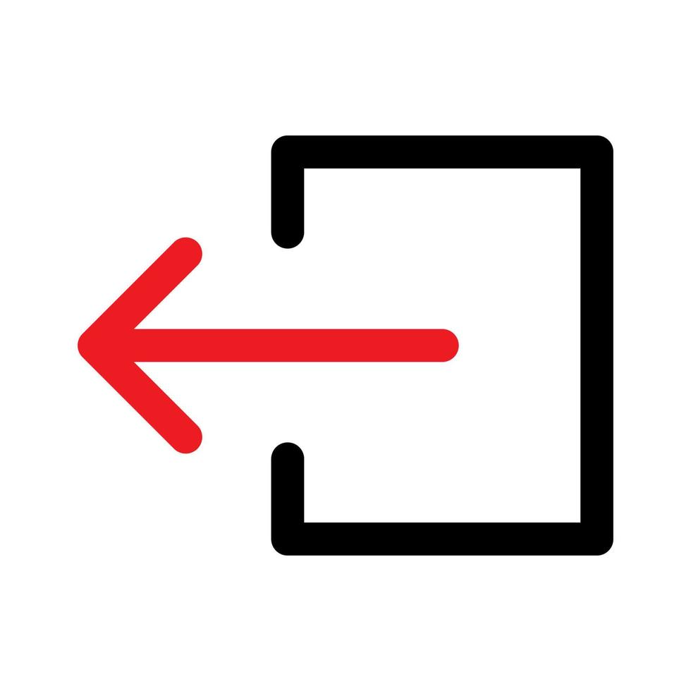 utgång ikon linje isolerat på vit bakgrund. svart platt tunn ikon på modern översikt stil. linjär symbol och redigerbar stroke. enkel och pixel perfekt stroke vektor illustration.