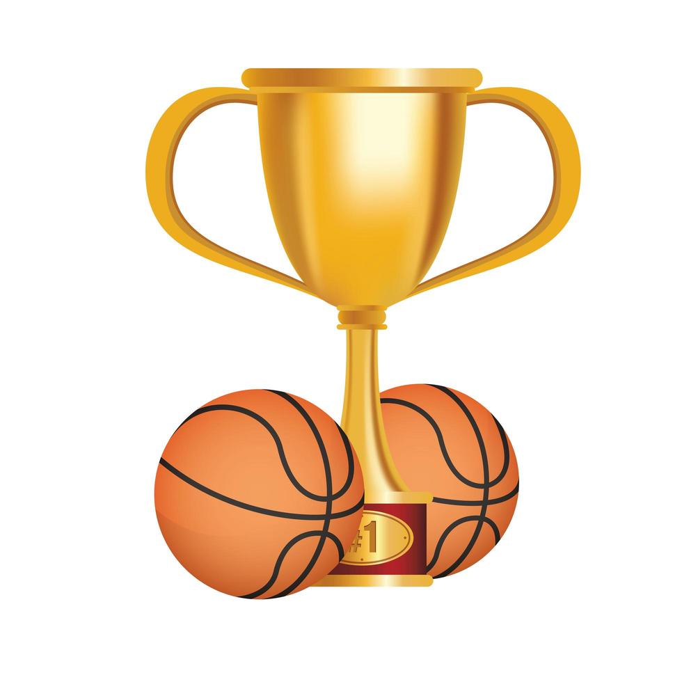 basket med trofékopp vektor