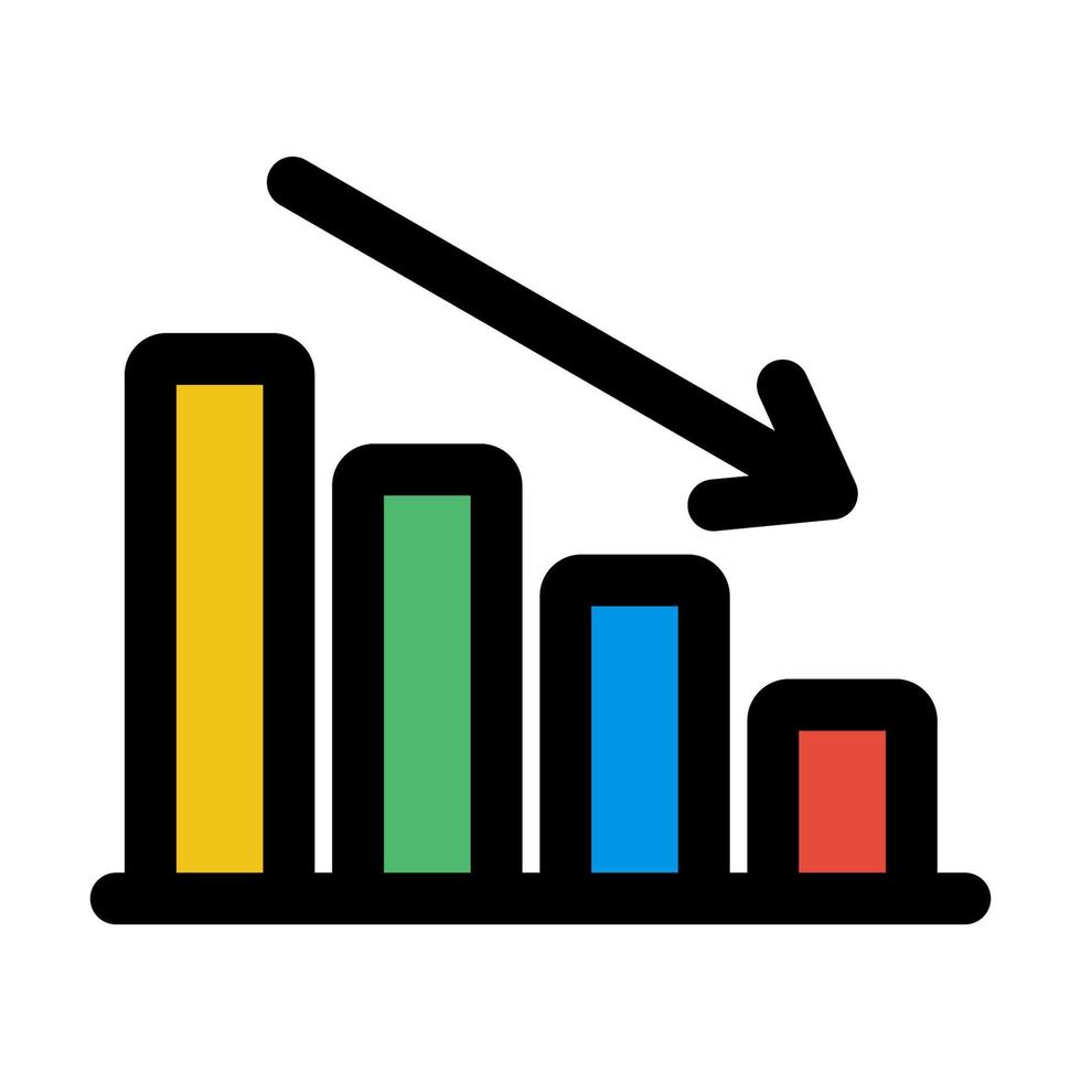 minskande statistik ikon linje isolerat på vit bakgrund. svart platt tunn ikon på modern översikt stil. linjär symbol och redigerbar stroke. enkel och pixel perfekt stroke vektor illustration.