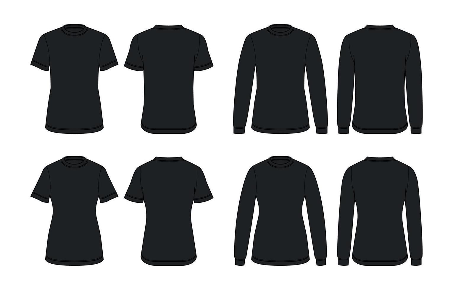 platt översikt svart polo shirts vektor