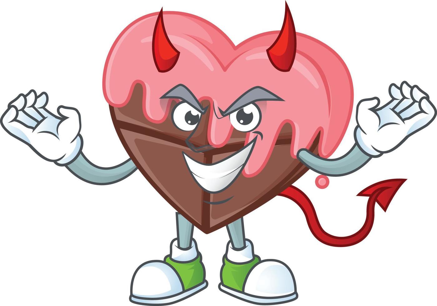 Liebe Schokolade mit Rosa Karikatur Charakter Stil vektor
