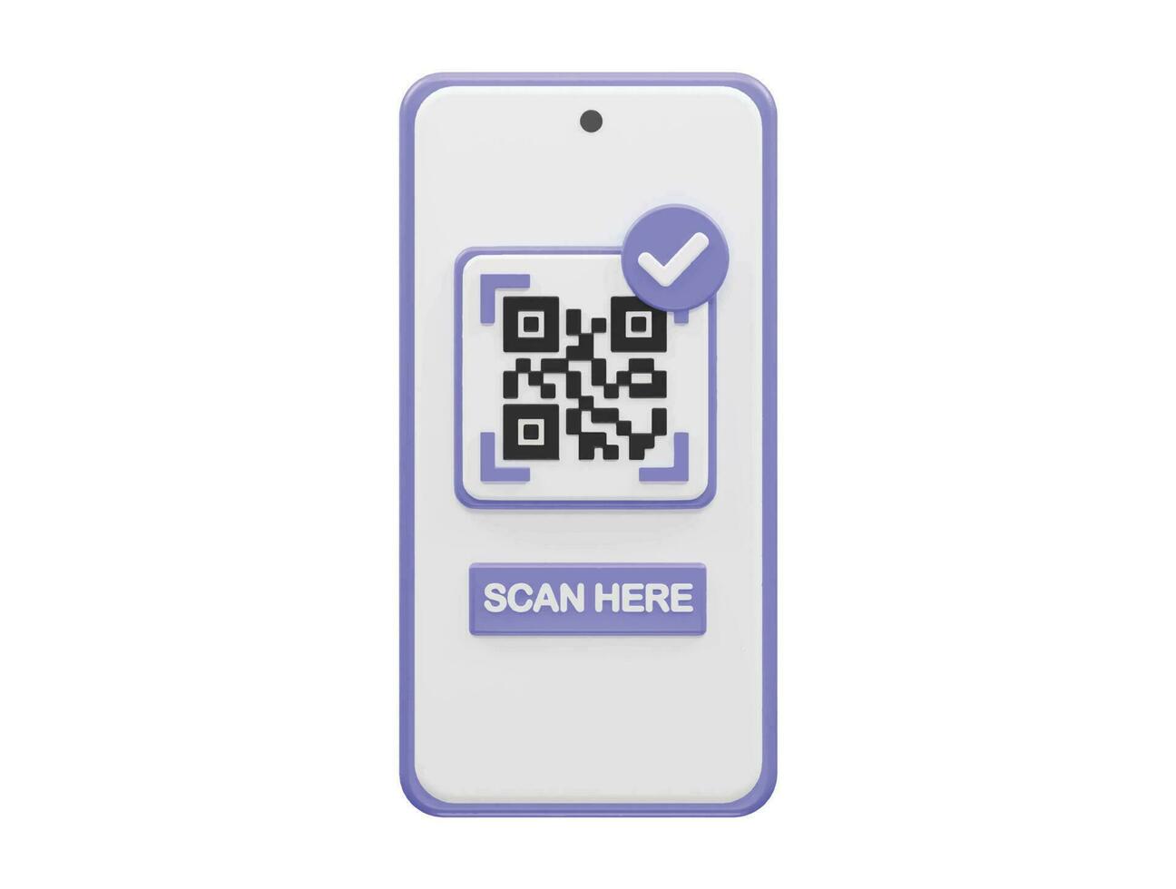 qr Code 3d Illustration Vektor Element transparent