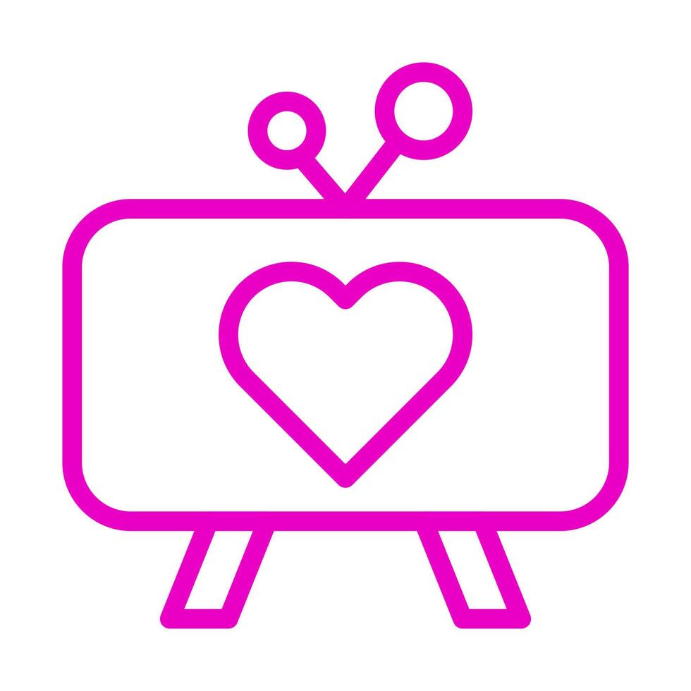 TV ikon översikt rosa stil valentine illustration vektor element och symbol perfekt.