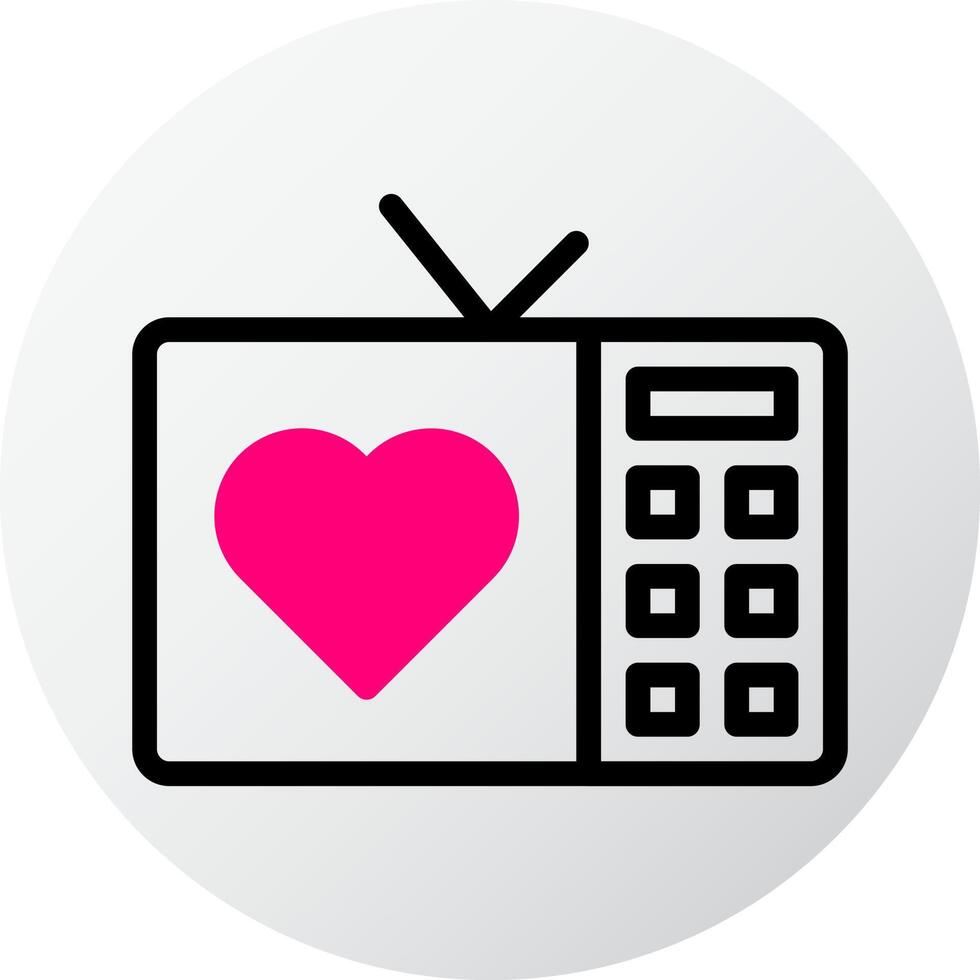 Fernseher Symbol gefüllt rot Stil Valentinstag Illustration Vektor Element und Symbol perfekt.