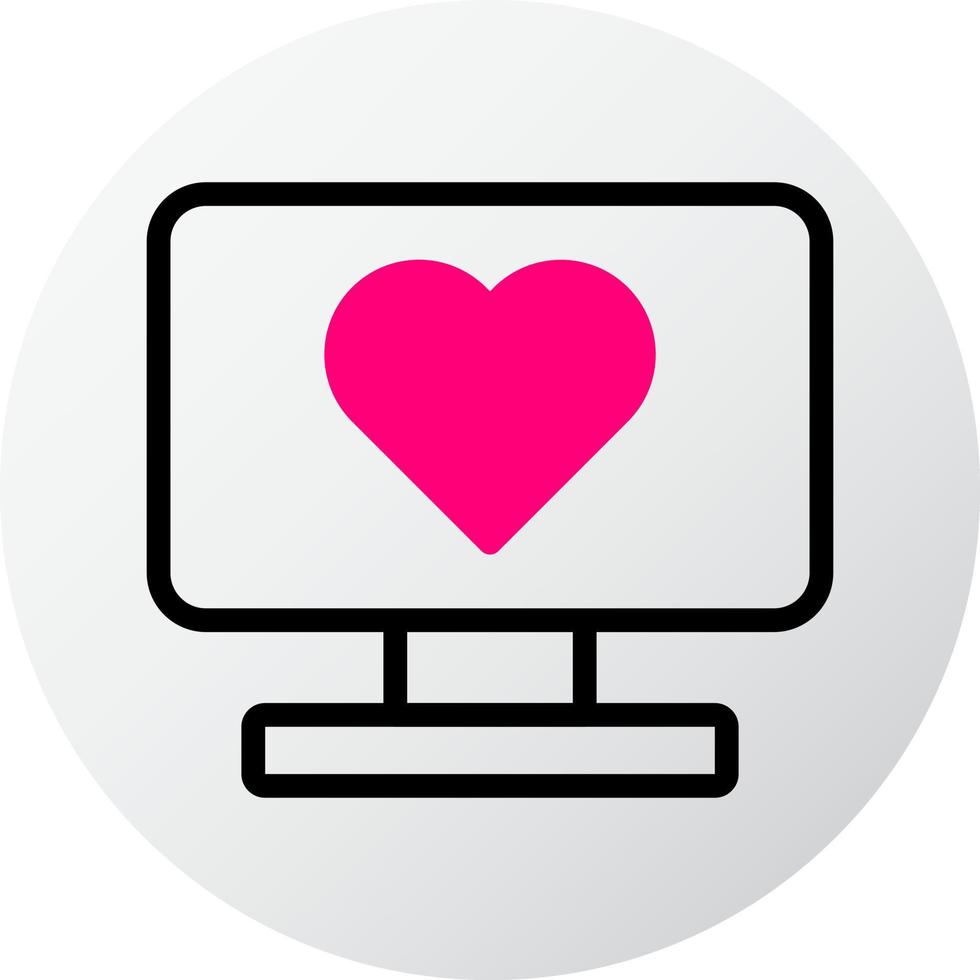 Fernseher Symbol gefüllt rot Stil Valentinstag Illustration Vektor Element und Symbol perfekt.