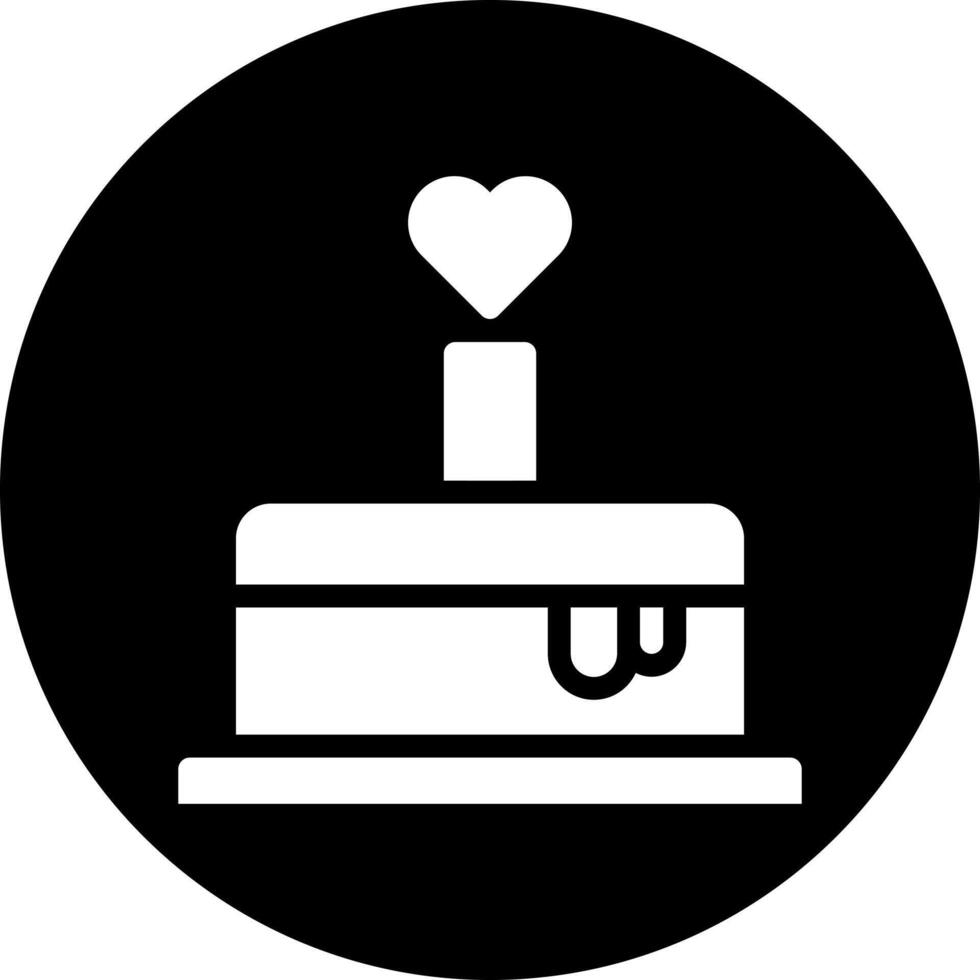 Kuchen Symbol solide Weiß Stil Valentinstag Illustration Vektor Element und Symbol perfekt.