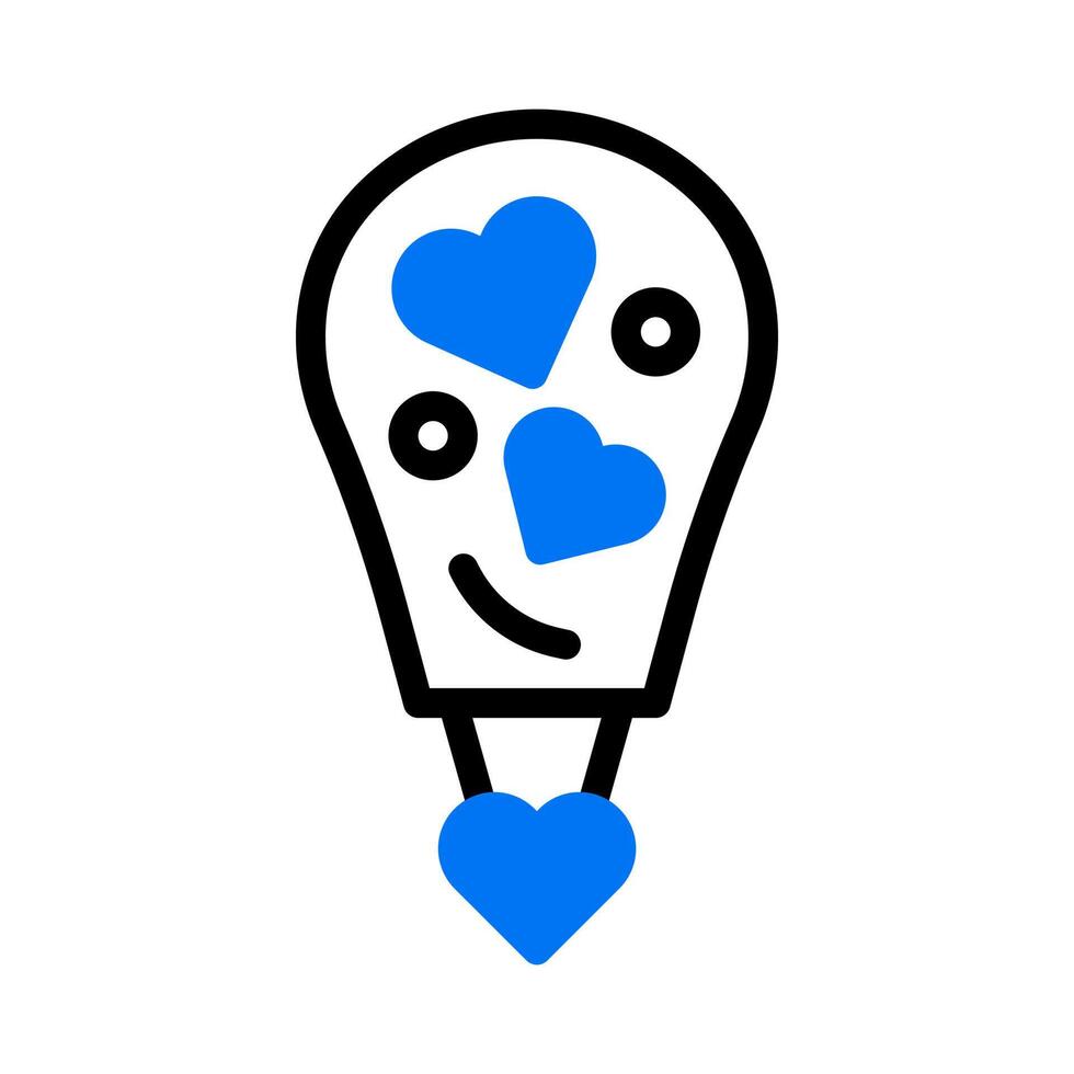 Luft Ballon Symbol Duotone Blau Stil Valentinstag Illustration Vektor Element und Symbol perfekt.