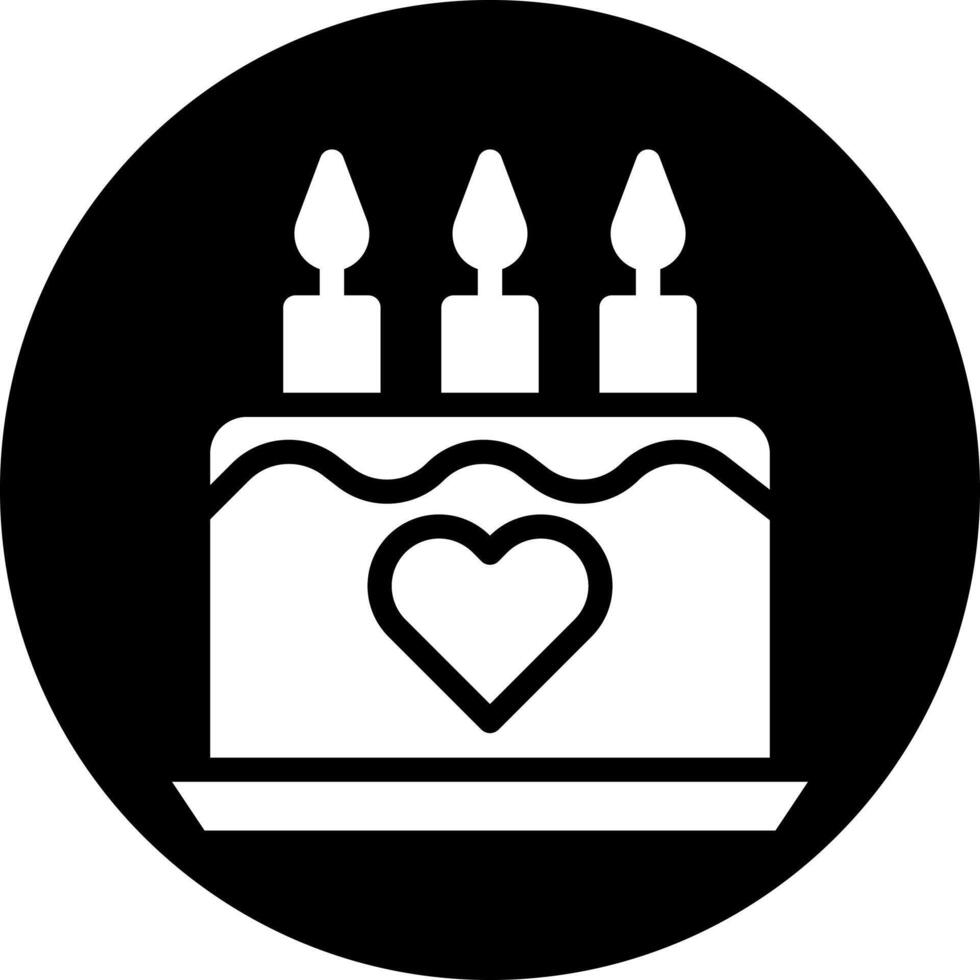 Kuchen Symbol solide Weiß Stil Valentinstag Illustration Vektor Element und Symbol perfekt.