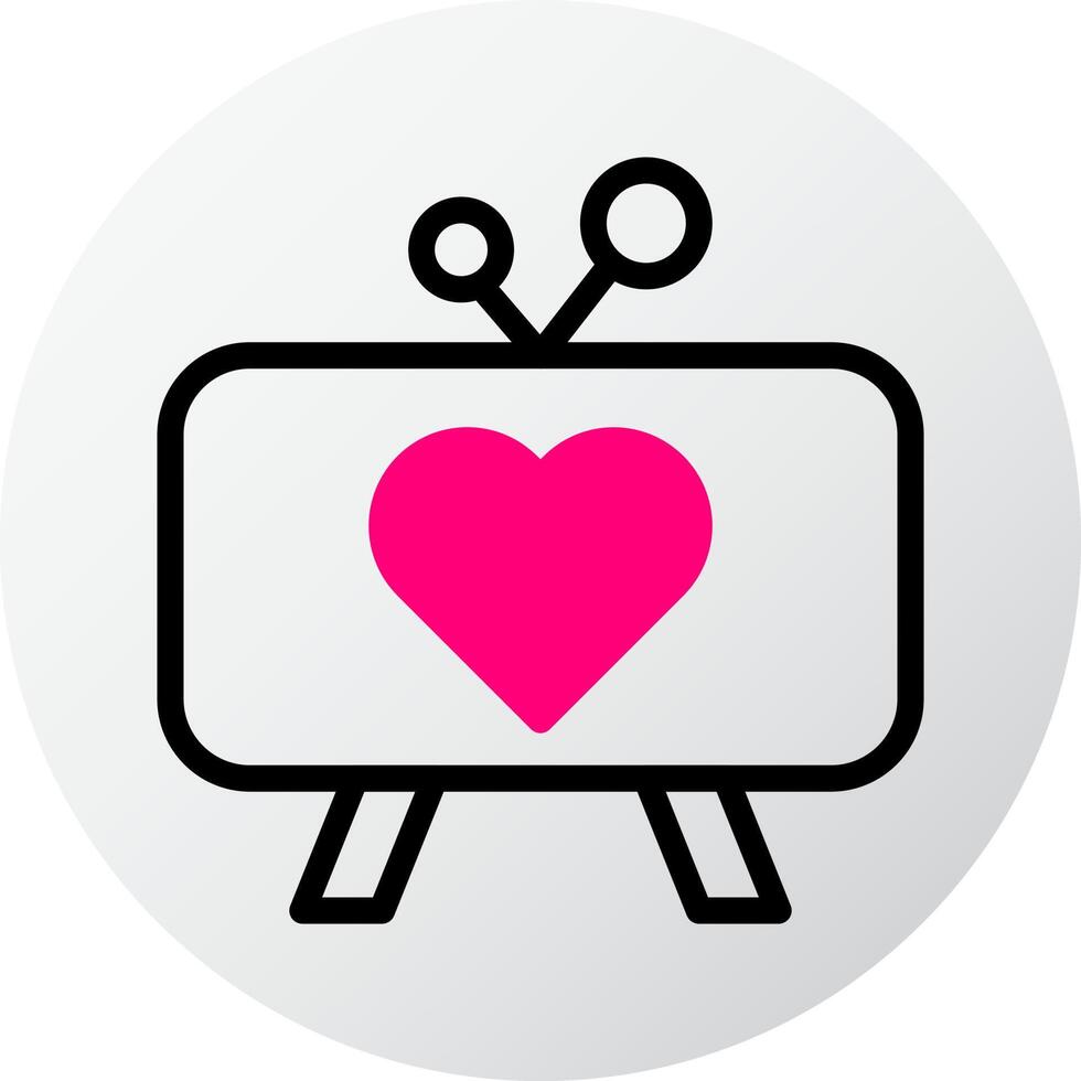 Fernseher Symbol gefüllt rot Stil Valentinstag Illustration Vektor Element und Symbol perfekt.