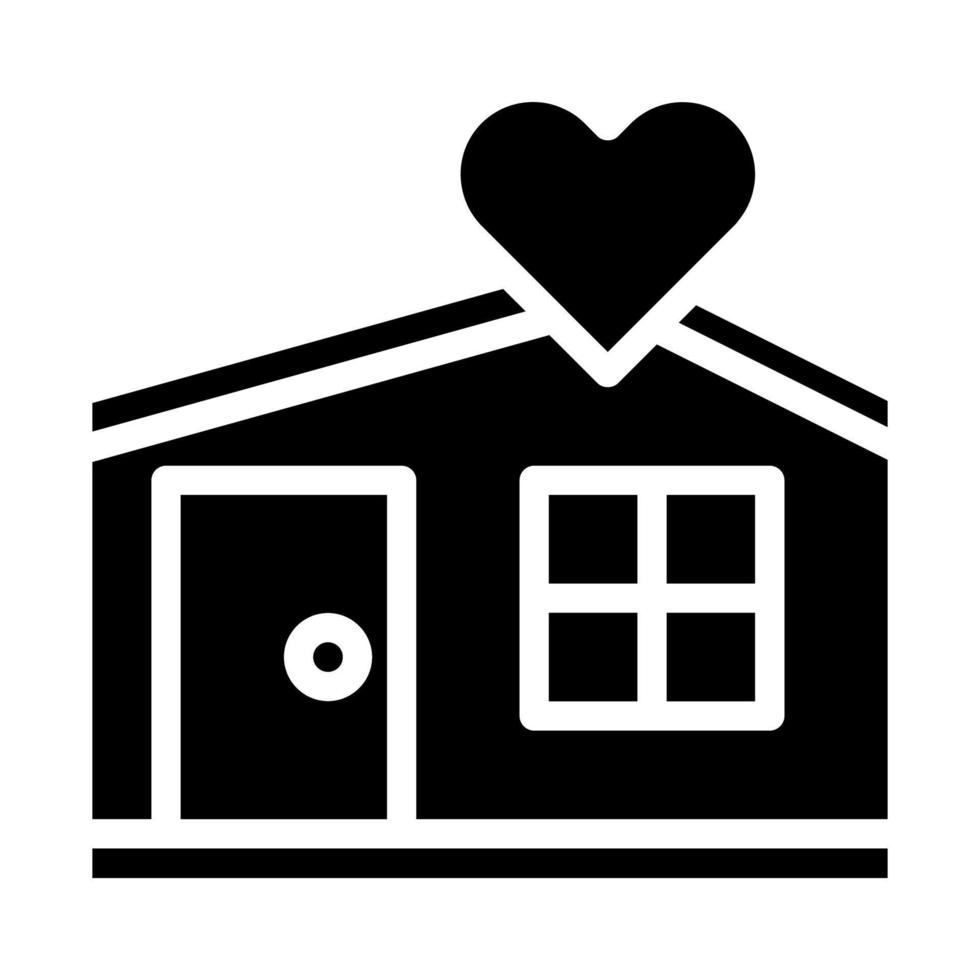 hus ikon fast stil valentine illustration vektor element och symbol perfekt.
