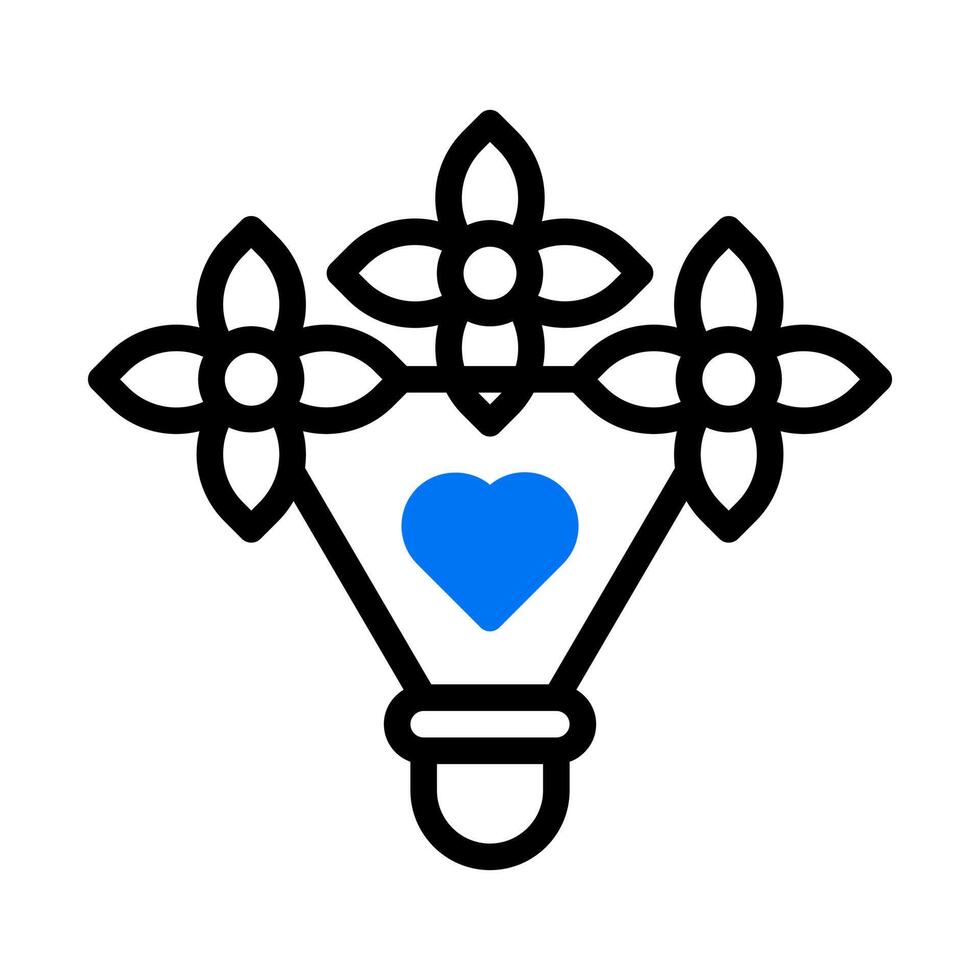 Strauß Symbol Duotone Blau Stil Valentinstag Illustration Vektor Element und Symbol perfekt.