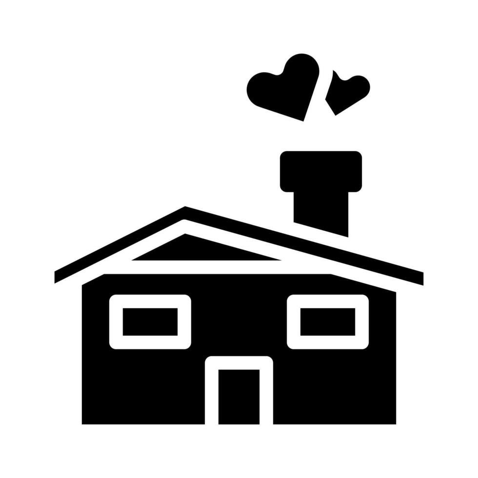 Haus Symbol solide Stil Valentinstag Illustration Vektor Element und Symbol perfekt.