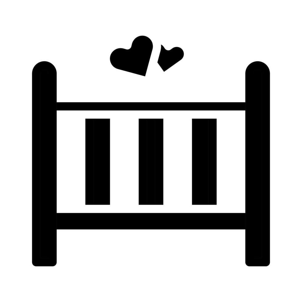 säng ikon fast stil valentine illustration vektor element och symbol perfekt.